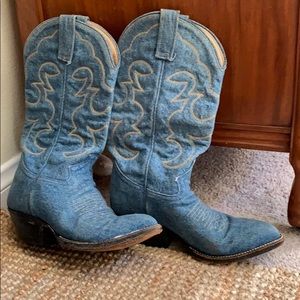 Denim cowboy boots